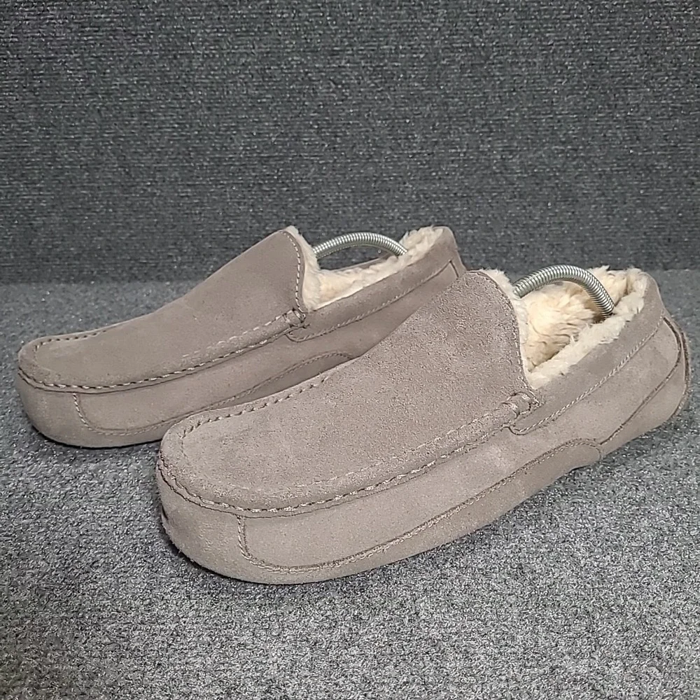 UGG Men's Ascot Shearling Slippers/Moccasins Gray Suede Size‎ 13 S/N 1101110